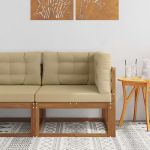 Canapea de colț pentru exterior Lemn Solid de Acacia natural GartenMobel Dekor
