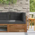 Canapea de colț pentru exterior Lemn Solid de Acacia natural GartenMobel Dekor