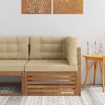 Canapea de colț pentru exterior Lemn Solid de Acacia natural GartenMobel Dekor