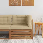 Canapea de colț pentru exterior Lemn Solid de Acacia natural GartenMobel Dekor