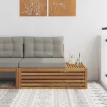 Canapea de exterior cu braț final cu pernă 3 Bucată natural GartenMobel Dekor