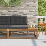 Canapea de exterior cu braț final natural 115 x 83 x 73 cm GartenMobel Dekor