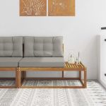 Canapea de exterior cu braț final natural 115 x 83 x 73 cm GartenMobel Dekor