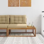 Canapea de exterior cu braț final natural 115 x 83 x 73 cm GartenMobel Dekor