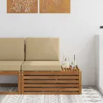 Canapea de exterior cu braț final natural 91 x 63 x 73 cm GartenMobel Dekor