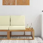 Canapea de exterior cu pernă natural 91 x 63 x 73 cm GartenMobel Dekor