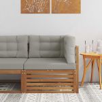 Sofa Colțar pentru Exterior Lemn Solid de Acacia natural GartenMobel Dekor