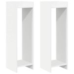 Suport pentru plante 2 pcs Alb 30 x 30 x 100 cm Lemn prelucrat GartenMobel Dekor