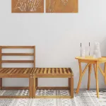Taburet pentru exterior Lemn Solid de Acacia natural GartenMobel Dekor