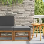 Taburet pentru exterior Lemn Solid de Acacia natural GartenMobel Dekor