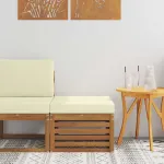 Taburet pentru exterior Lemn Solid de Acacia natural GartenMobel Dekor