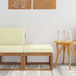 Taburet pentru exterior Lemn Solid de Acacia natural GartenMobel Dekor