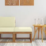 Taburet pentru exterior Lemn Solid de Acacia natural GartenMobel Dekor