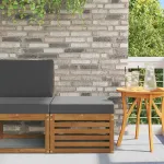 Taburet pentru exterior Lemn Solid de Acacia natural GartenMobel Dekor