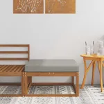 Taburet pentru exterior Lemn Solid de Acacia natural GartenMobel Dekor