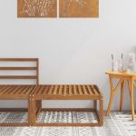 Taburet pentru exterior Lemn Solid de Acacia natural GartenMobel Dekor