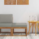 Taburet pentru exterior Lemn Solid de Acacia natural GartenMobel Dekor