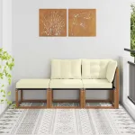 Unități de canapea modulară de exterior 3 Bucată natural GartenMobel Dekor