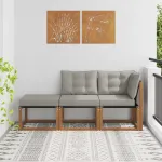 Unități de canapea modulară de exterior 3 Bucată natural GartenMobel Dekor