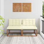 2 Bucată Canapea Medie pentru Exterior Lemn Solid de Acacia GartenMobel Dekor