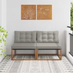 2 Bucată Canapea Medie pentru Exterior Lemn Solid de Acacia GartenMobel Dekor