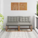 2 Bucată Canapea Medie pentru Exterior Lemn Solid de Acacia GartenMobel Dekor