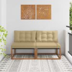 2 Bucată Canapea Medie pentru Exterior Lemn Solid de Acacia GartenMobel Dekor