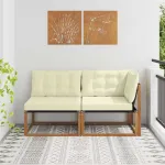 Canapea mijlocie și colț 2 Bucată natural Lemn Solid de Acacia GartenMobel Dekor