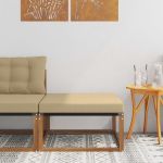 Hocker de Exterior Lemn Solid de Acacia natural GartenMobel Dekor