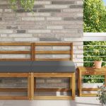 Perna pentru canapea de exterior Antracit 60 x 60 x 8 cm GartenMobel Dekor