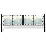 Poartă de gard cu o singură ușă neagră, 300x75 cm GartenMobel Dekor