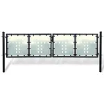 Poartă de gard cu o singură ușă neagră, 300x75 cm GartenMobel Dekor