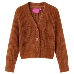 Cardigan tricotat pentru copii, coniac, 128 GartenMobel Dekor