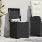 Cutie de depozitare pentru grădină, negru, 90L, PP ratan  GartenMobel Dekor
