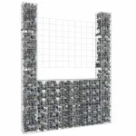 Coș de gabion în formă de U, 2 stâlpi, 140x20x200 cm, fier GartenMobel Dekor