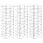 Straturi înălțate de gabioane, 3 buc., 30x30x100 cm, fier GartenMobel Dekor