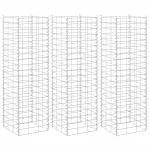 Straturi înălțate de gabioane, 3 buc., 30x30x100 cm, fier GartenMobel Dekor