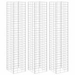 Straturi înălțate de gabioane, 3 buc., 30x30x150 cm, fier GartenMobel Dekor