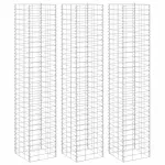 Straturi înălțate de gabioane, 3 buc., 30x30x150 cm, fier GartenMobel Dekor