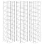 Straturi înălțate de gabioane, 3 buc., 30x30x200 cm, fier GartenMobel Dekor