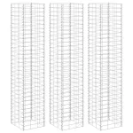 Straturi înălțate de gabioane, 3 buc., 30x30x200 cm, fier GartenMobel Dekor