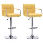 Scaune de bar, 2 buc., galben, material textil GartenMobel Dekor