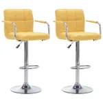 Scaune de bar, 2 buc., galben, material textil GartenMobel Dekor