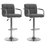 Scaune de bar, 2 buc., gri deschis, material textil GartenMobel Dekor