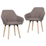 Scaune de bucătărie, 2 buc., gri taupe, material textil GartenMobel Dekor
