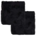 Pernuțe scaun 2 buc, gri închis, 40x40 cm, piele oaie naturală GartenMobel Dekor