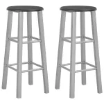Scaune de bar, 2 buc., argintiu, MDF GartenMobel Dekor