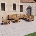 Set mobilier de grădină, 8 piese, maro miere, lemn masiv de pin GartenMobel Dekor