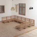 Set mobilier de grădină, 9 piese, lemn masiv de pin GartenMobel Dekor