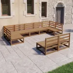 Set mobilier de grădină, 9 piese, lemn masiv de pin GartenMobel Dekor
